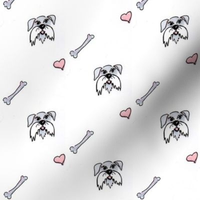 Mini Schnauzer Love Heart Bone