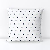 Large Polka Dots // Navy/Mint/Grey