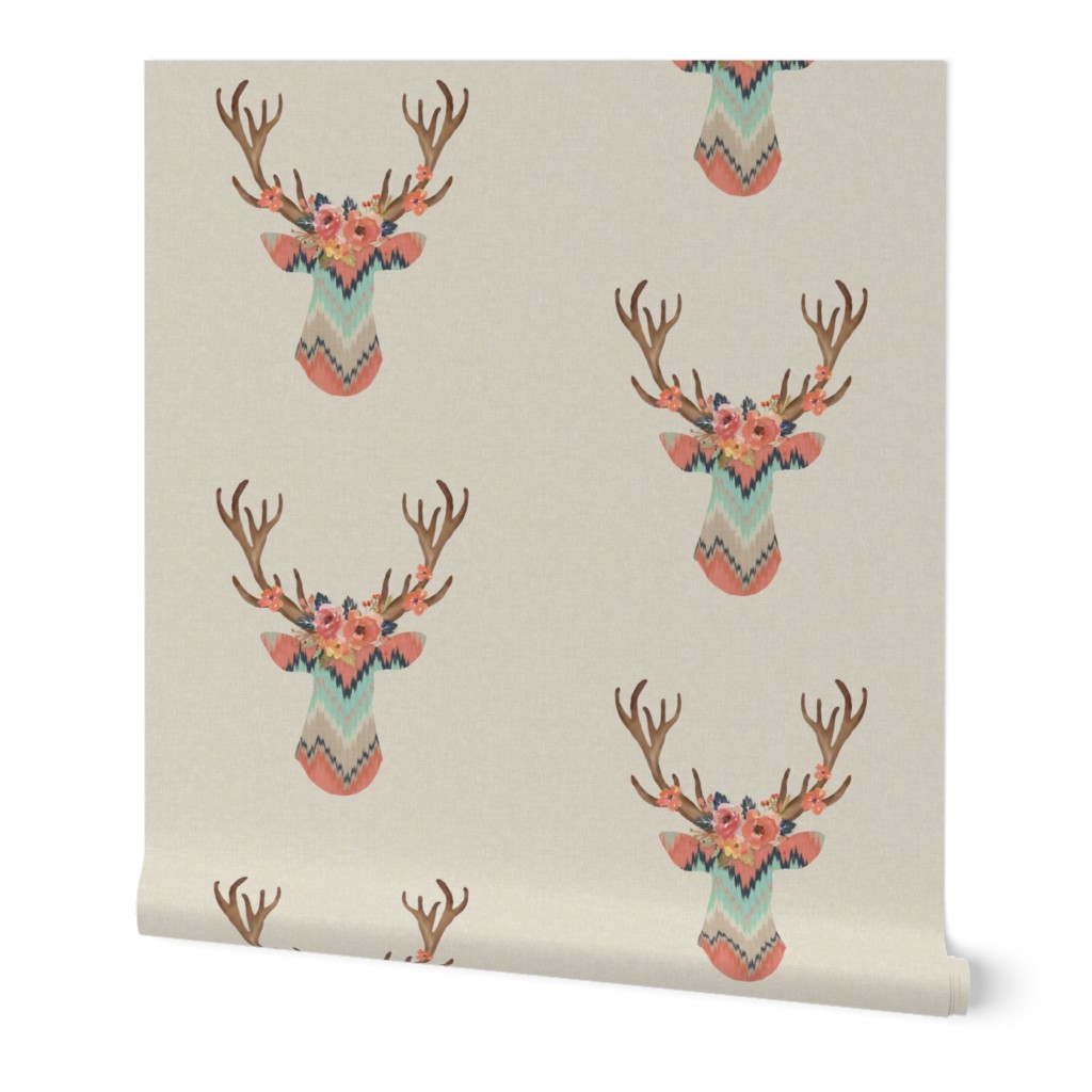 Fancy Deer in Ikat Chevron  // Baby Girl