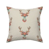 Fancy Deer in Ikat Chevron  // Baby Girl