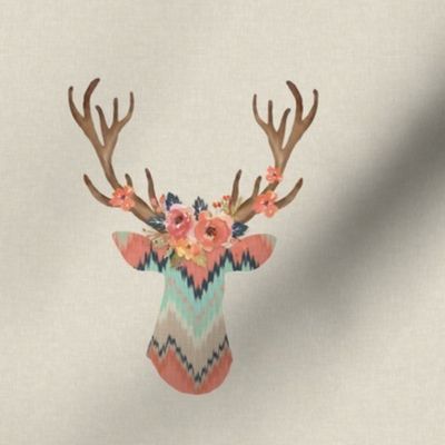 Fancy Deer in Ikat Chevron  // Baby Girl