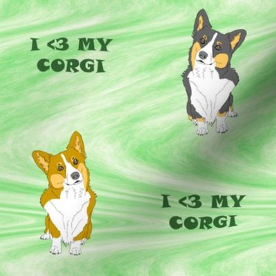 I HEART my Corgi- green