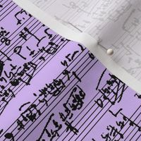 Hand Written Sheet Music on Lavender // Small