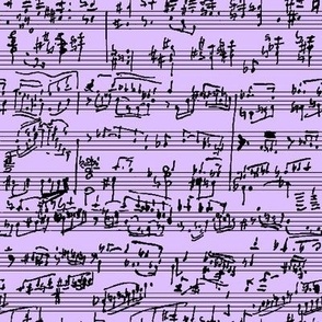 Hand Written Sheet Music on Lavender // Small