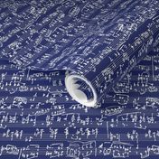 Hand Written Sheet Music on Dark Blue // Small