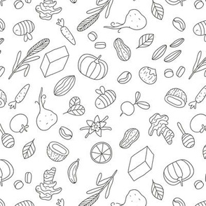 healthy food pattern doodle