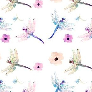 Pastel Floral Dragonfly