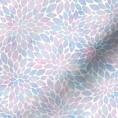 Dahlia Blossoms Pattern in Cotton Candy Watercolor