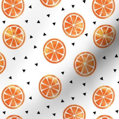 Watercolor Oranges // triangles