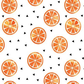 Watercolor Oranges // triangles