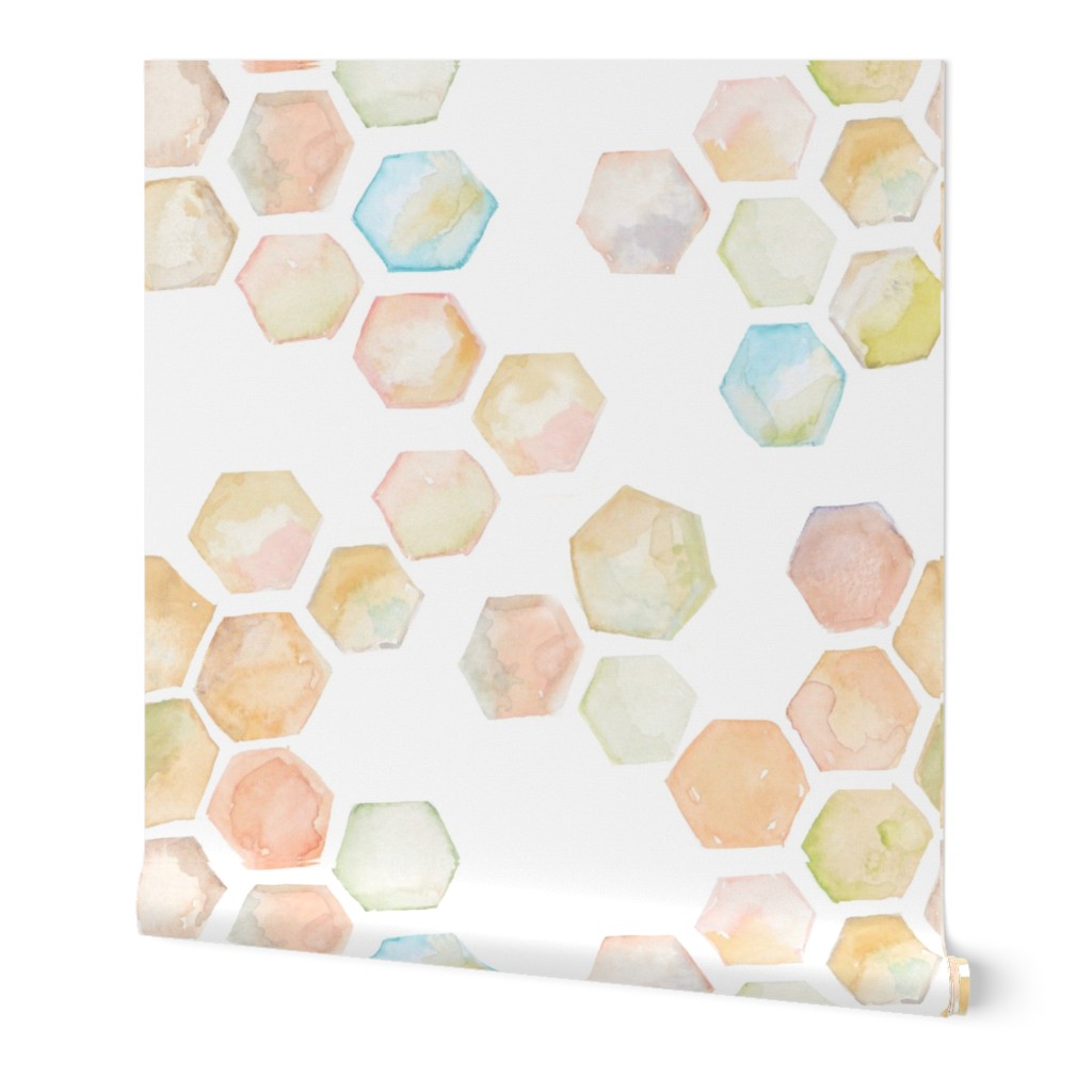 Watercolor honeycomb