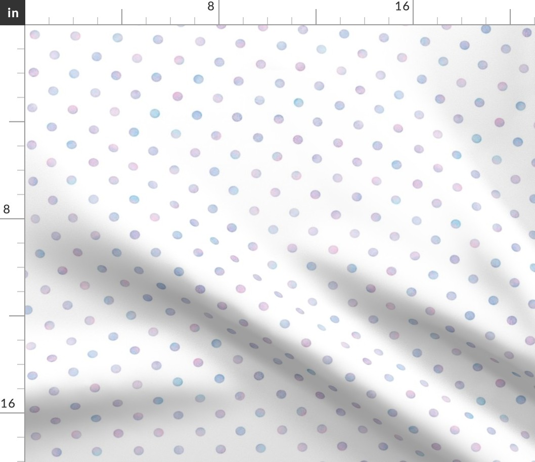Polka Dot Pattern in Cotton Candy Watercolor