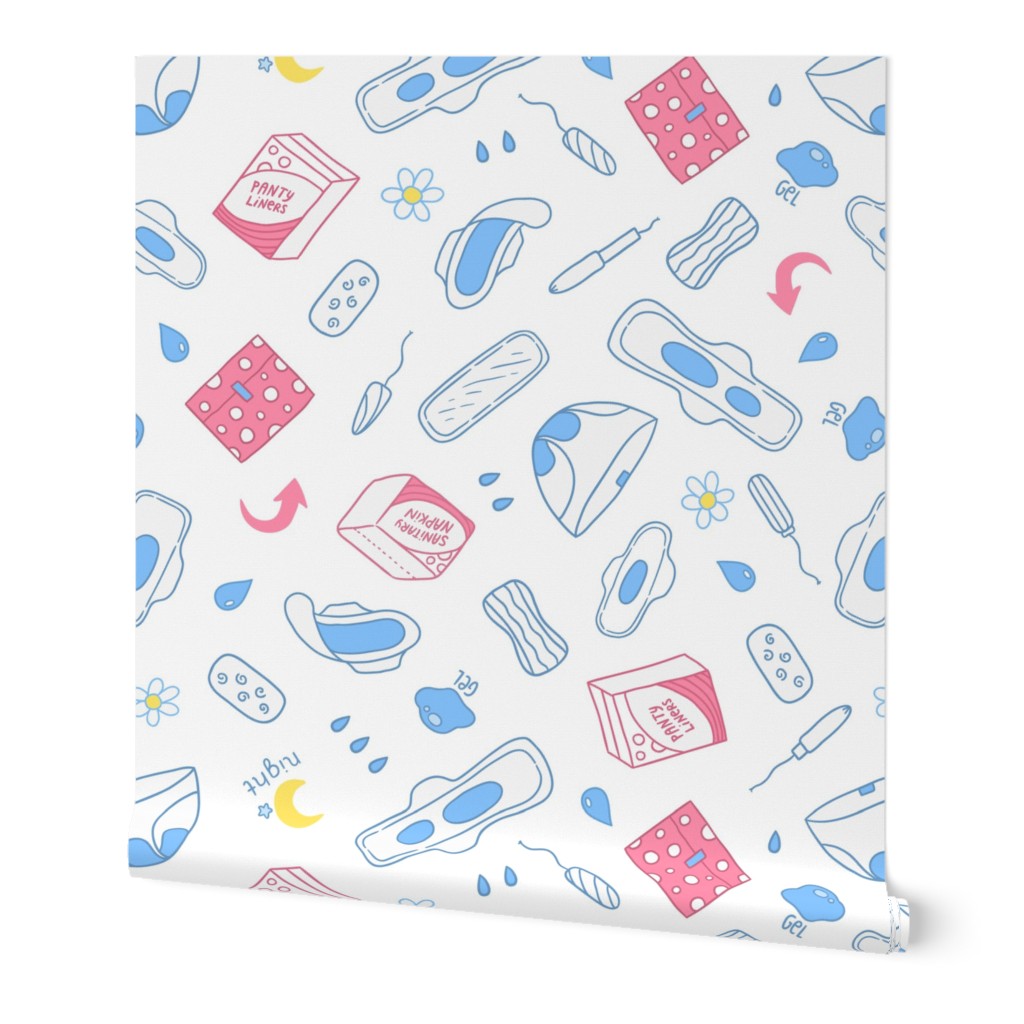 sanitary napkin pattern white