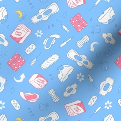 sanitary napkin pattern blue