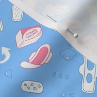 sanitary napkin pattern blue