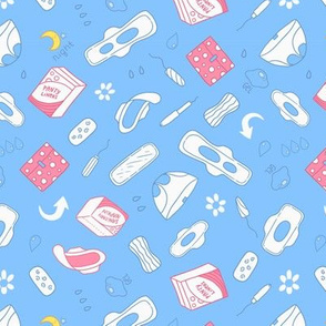 sanitary napkin pattern blue