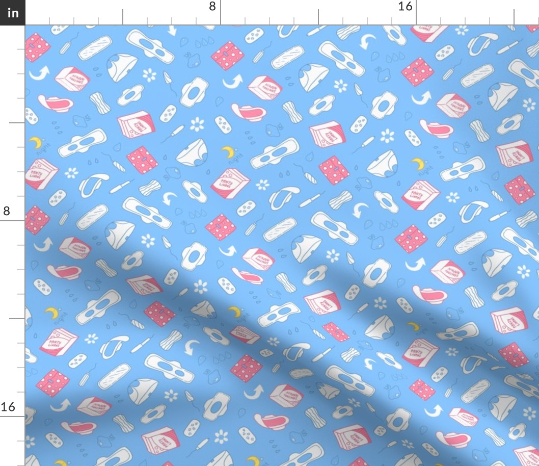 sanitary napkin pattern blue