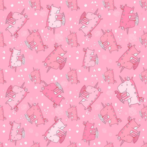 unicorn icecream pattern pink 2