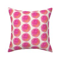 15-05C Jumbo Orange Pink Watercolor Spots Polka Dots on Off-white Cream large scale _Miss Chiff Designs