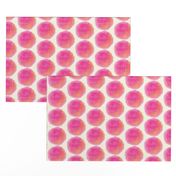 15-05C Jumbo Orange Pink Watercolor Spots Polka Dots on Off-white Cream large scale _Miss Chiff Designs
