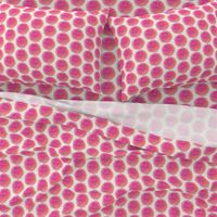 15-05C Jumbo Orange Pink Watercolor Spots Polka Dots on Off-white Cream large scale _Miss Chiff Designs