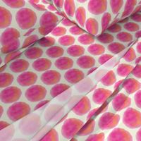 15-05C Jumbo Orange Pink Watercolor Spots Polka Dots on Off-white Cream large scale _Miss Chiff Designs