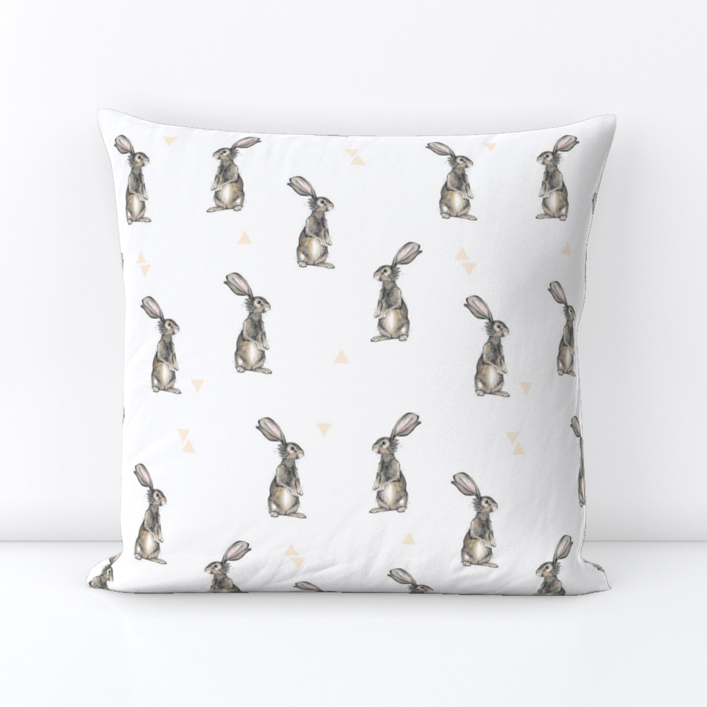 Rabbits + Triangles on White