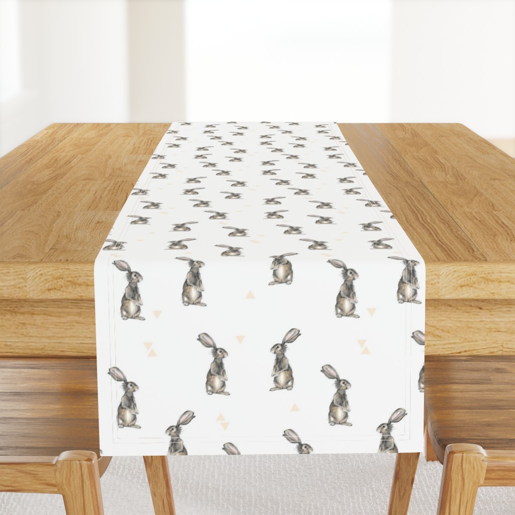 Rabbits + Triangles on White