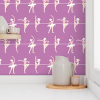 Retro style ballet class in lilac