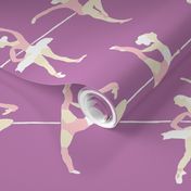 Retro style ballet class in lilac