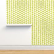 Acid yellow tweedy linen weave polka dots on white by Su_G_©SuSchaefer