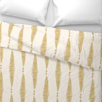 gold fern leaf on cream vertical stripe