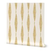 gold fern leaf on cream vertical stripe