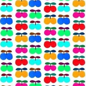 cherry_fruits_multicolor_retro_style_1970_hand_printed