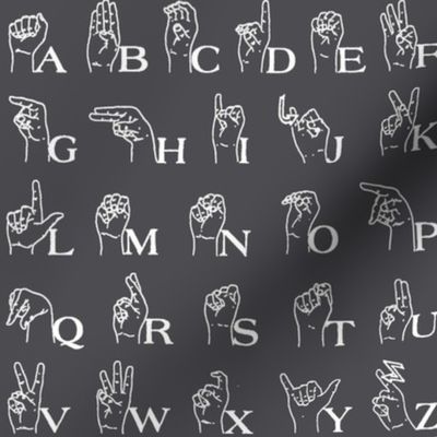 Sign Language Alphabet // Dark Grey