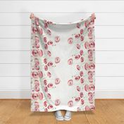 Watercolor Poppy Double Border wide fabric