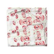 Watercolor Poppy Double Border narrow fabric