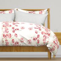 Watercolor Poppy Double Border narrow fabric