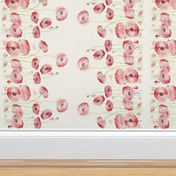 Watercolor Poppy Double Border narrow fabric