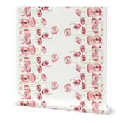 Watercolor Poppy Double Border narrow fabric