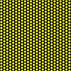 Small Yellow Polka Dots on Black