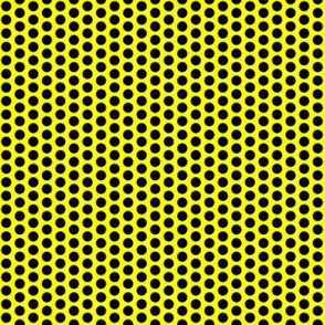 Small Black Polka Dots on Yellow
