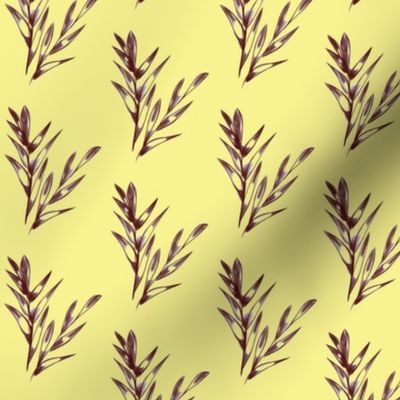 Callistemon Leaves - Vintage Yellow and Brown (Medium Size)