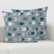 Arrow Feathers- Rotated - Winslow - blue teal gray