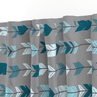 Arrow Feathers- Rotated - Winslow - blue teal gray