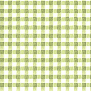 watercolor gingham in greens