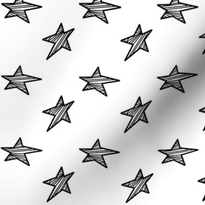 Black Stars with White Background