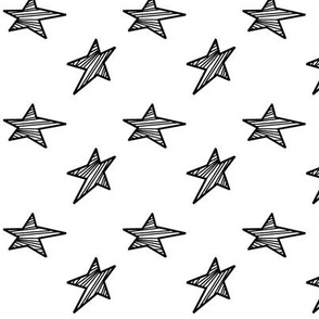 Black Stars with White Background