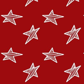 White Stars on Red