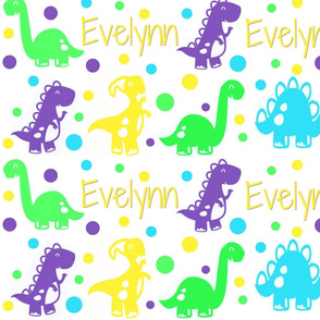 Custom Dinosaur Name Fabric with Evelynn